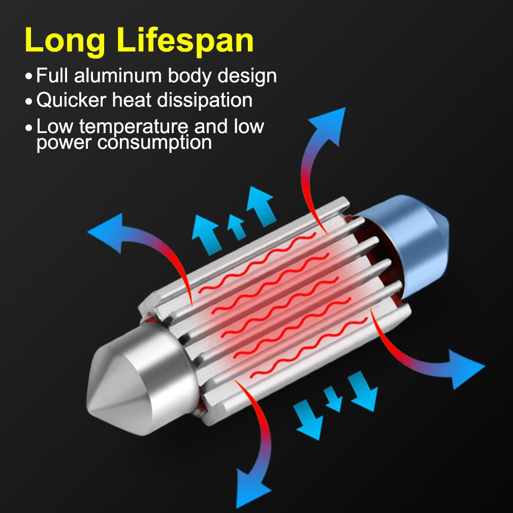 1 шт. C5W светодиодная лампа Canbus CSP C10W светодиодная гирлянда 29 мм 31 мм 36 мм 39 мм 41 мм 44 мм освещение салона автомобиля купольная лампа для чтения номерного знака белый 12 В
