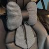 Bow Knot Shape Car Headrest Pillow Cotton Car Seat Headrest Neck Support Seat Pillows Rest Cushion Car Interior Seat Accessory