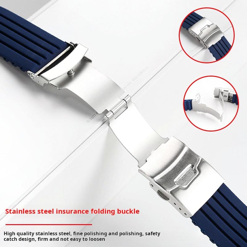 22x11 мм 24x12 мм выпуклый конец Силиконовый ремешок для часов Для Oris Aquis 7330 7740 Ремешок для часов Дайвинг Мягкая резина Мужской браслет