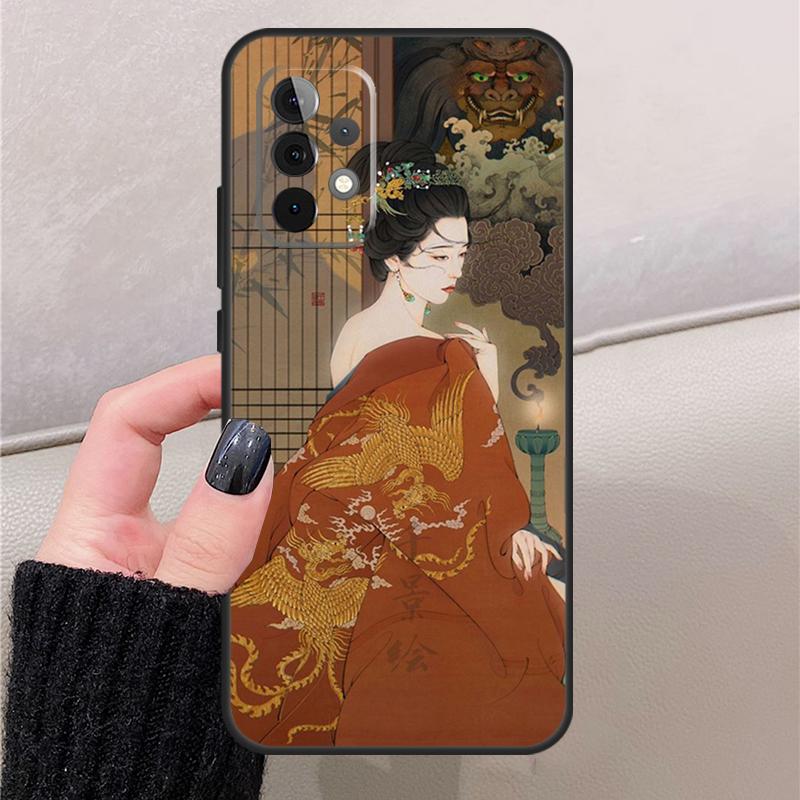 Японское искусство Татуировка Кимоно Для Samsung Galaxy A17 A37 A57 A53 A33 A13 A32 A52 A16 A36 A56 A55 A35 A15 A54 A34 A14 Чехол