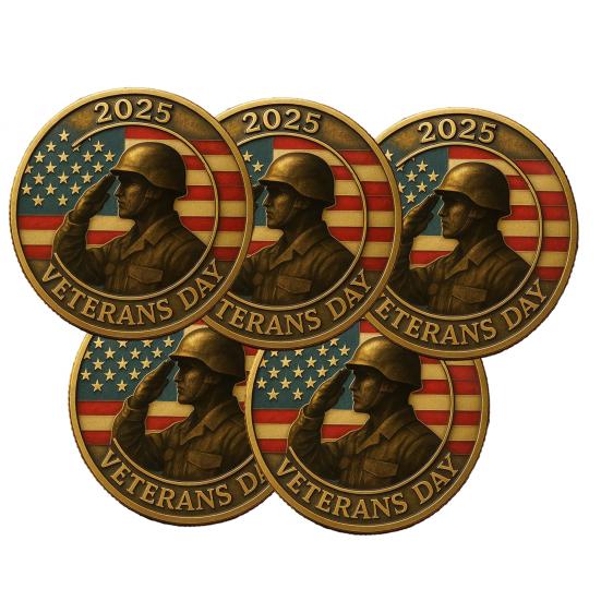 Veterans Tribute Coin Military Challenge Coin Commemorative Appreciation Coin Veterans Day Gift for Men Women Soldiers