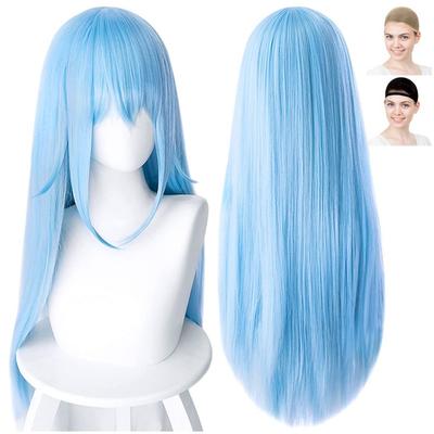 Парик для косплея «Когда я переродился в слизь» Tensura Rimuru Tempest Rimuru Tempest Slime Длинные волосы Светло-голубой Светло-голубой Белый Merche