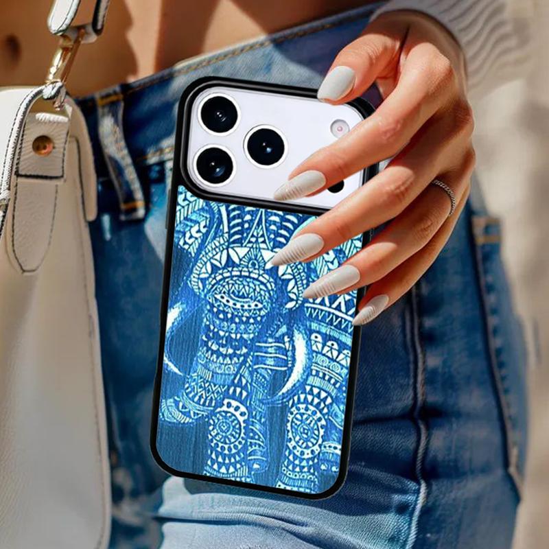 Colorful Retro Flower Elephant Phone Case For iPhone 17 Air 14 15 13 12 Max Cover For Apple 14 15 16 16e 11 Pro Max Plus Coque