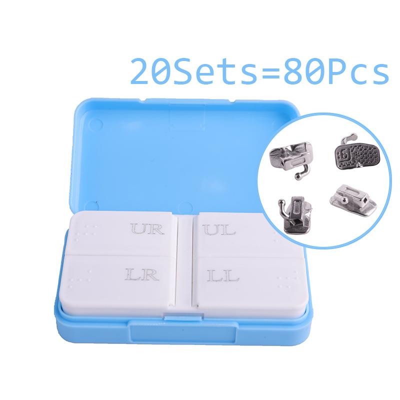 Orthdent 80Pcs/ 20Sets Dental Orthodontic Bondable Buccal Tubes Monoblock Single Non-Convertible Roth MBT 0.022 Dentistry Tool