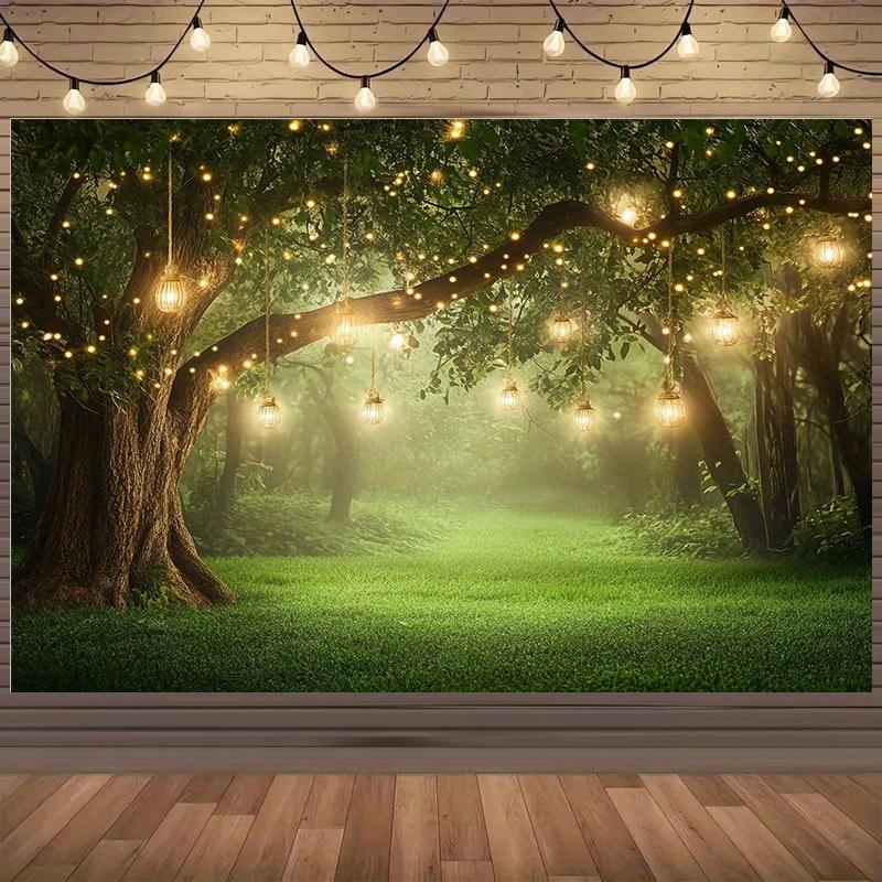 1 Magic Forest Party Background Cloth - Durable polyester material, suitable for weddings and birthdays