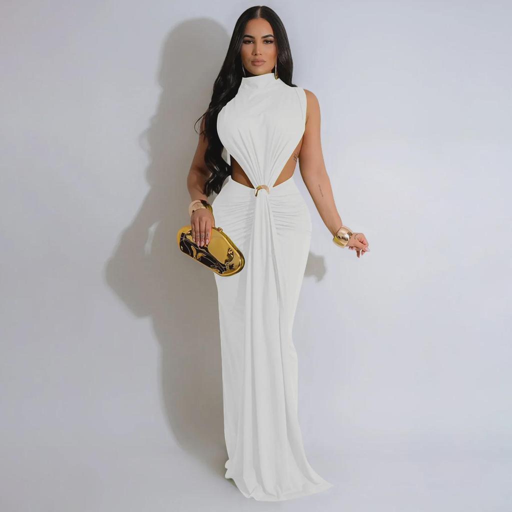 Женское сексуальное платье без рукавов с разрезом в европейском и американском стиле - доступны дополнительные цвета