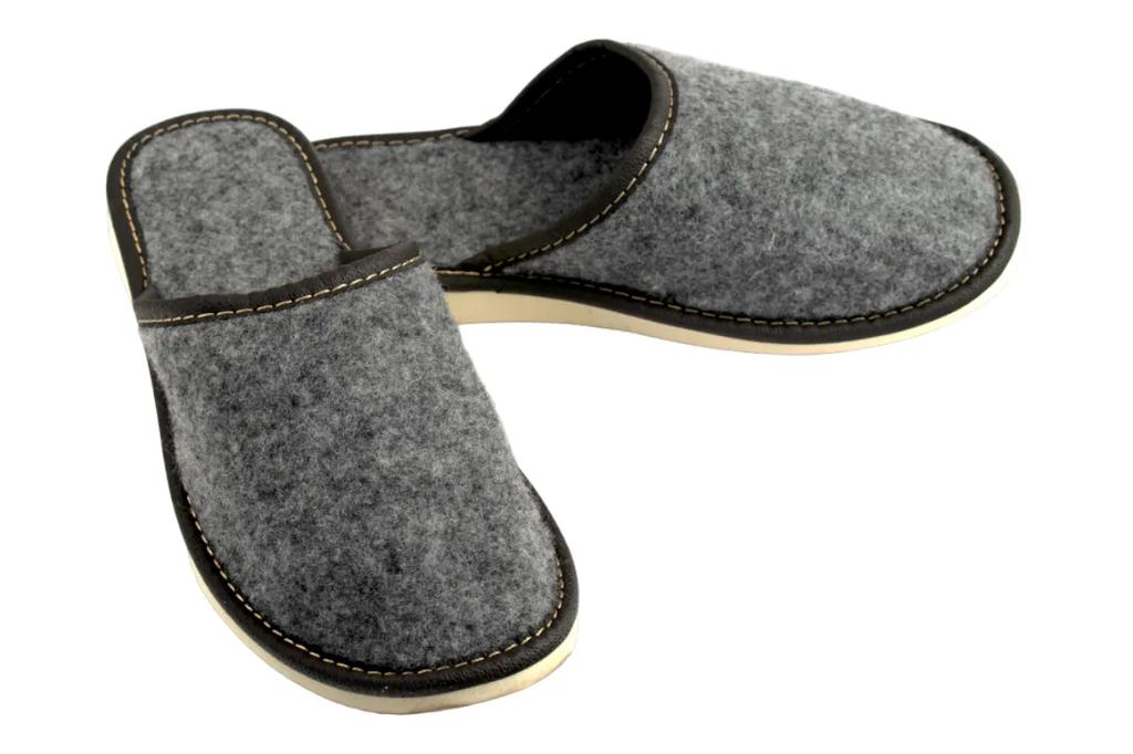 Women's covered felted slippers, 100% Italian felt, natural wool slippers 36