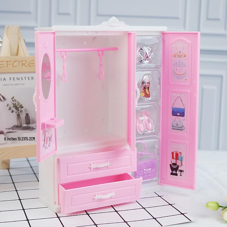 Lele Barbie Doll Accessories: Toy Wardrobes, Closets, Cabinets, Shoe Racks, and Girl's Playhouse Furniture
