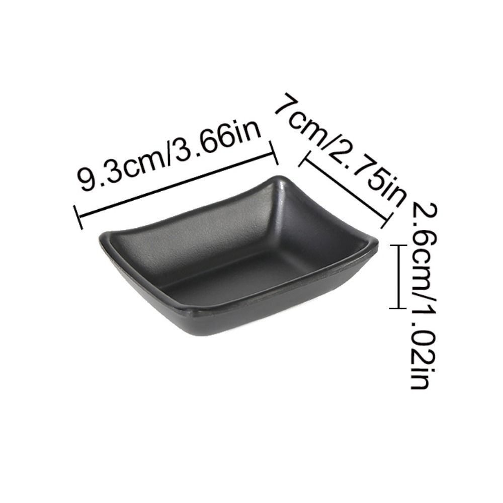 Black Seasoning Plate Japanese Style Sushi Soy Dipping Sauce Bowl Snack Plate  Home