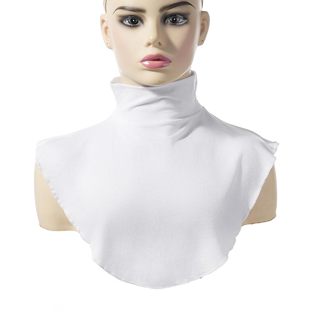 Women Muslim Modal Fake False Collar Islamic Hijab Extensions Turtleneck High Neck Cover Warmer Half Tops Hijab Scarf Crop Wrap