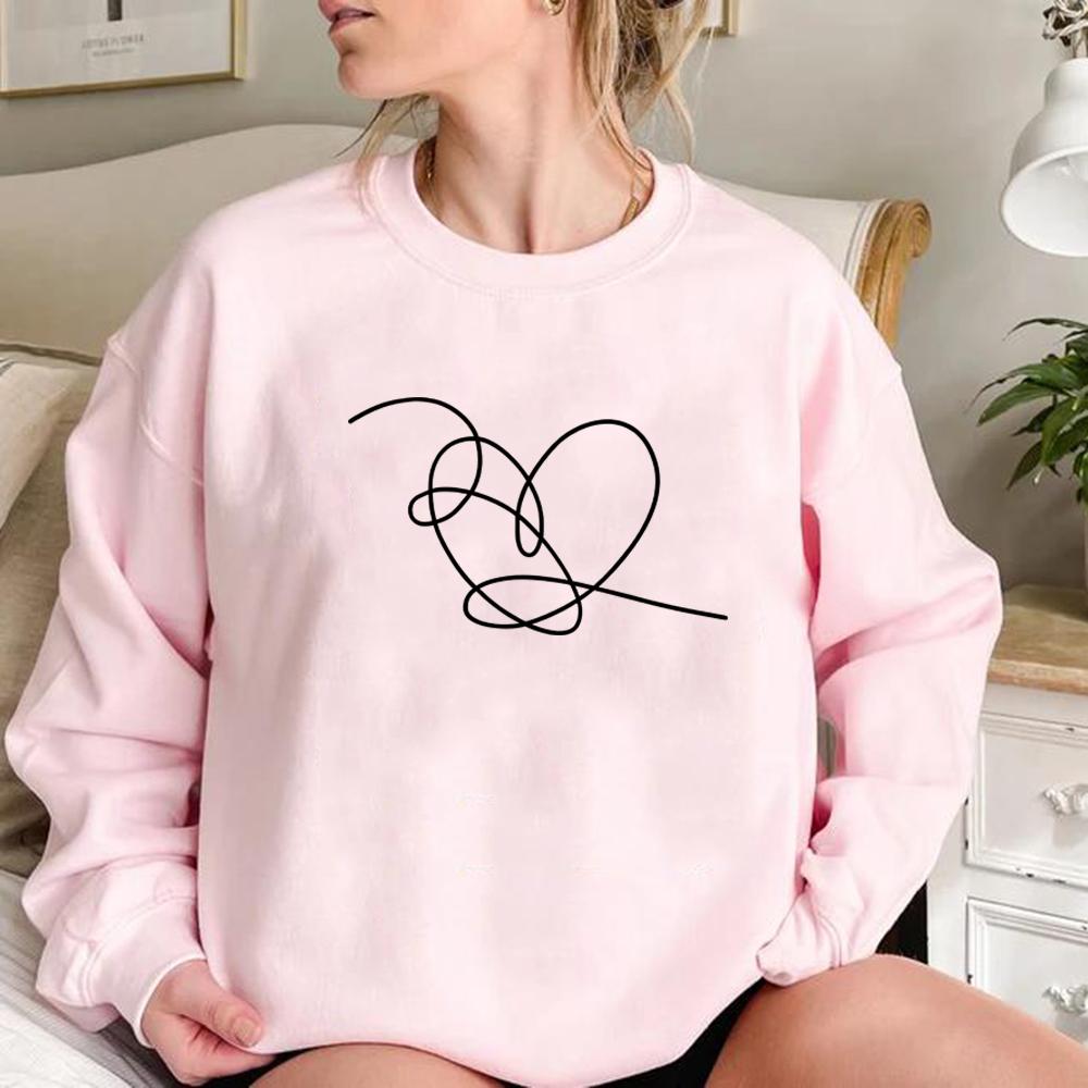 Толстовка Love Yourself Heart Толстовка Love Yourself Tear Heart Пуловеры Женские толстовки с длинным рукавом и круглым вырезом Повседневные толстовки с капюшоном