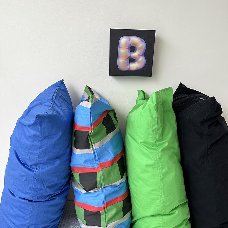 Наволочка из чистого хлопка в полоску, однотонная (Цельный кусок)