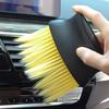 2-in-1 Car Detailing Brush Set, Soft Yellow & Stiff Black Bristles,  for Dashboard, Air Vents, Button Detailing, Auto Interior Cleaning Tools