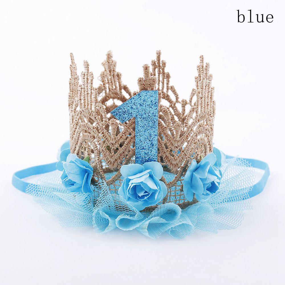 Kids Gift Boys Girls Princess Crown Hair Band 1 Years Old Baby Birthday Hat Flower Headwear
