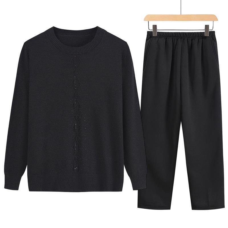 Женский осенне-зимний топ с полувысоким воротником: Новый эластичный свитер однотонной расцветки для людей среднего и пожилого возраста