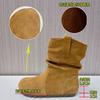 Leather Big Yellow Boots Women's Winter New Thick-soled Women's Boots Versatile Stacking Boots Casual Retro Short Boots Thin Boots