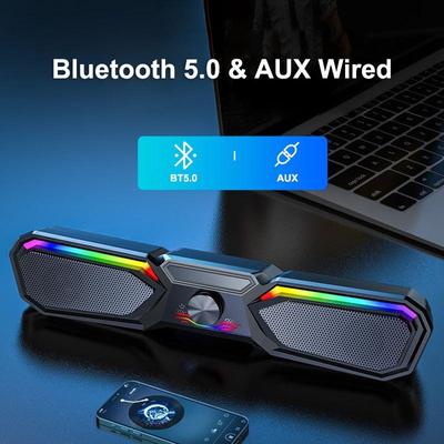Портативный интерактивный динамик со звуком и светом для улицы - 5.0 Bluetooth, объемный звук 3D, цветная подсветка RGB, пылезащитный, устойчивый к падениям