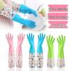 Newcomer Special: Fleece-Lined Waterproof Latex Dishwashing Gloves - Warm, Durable & Wear-Resistant