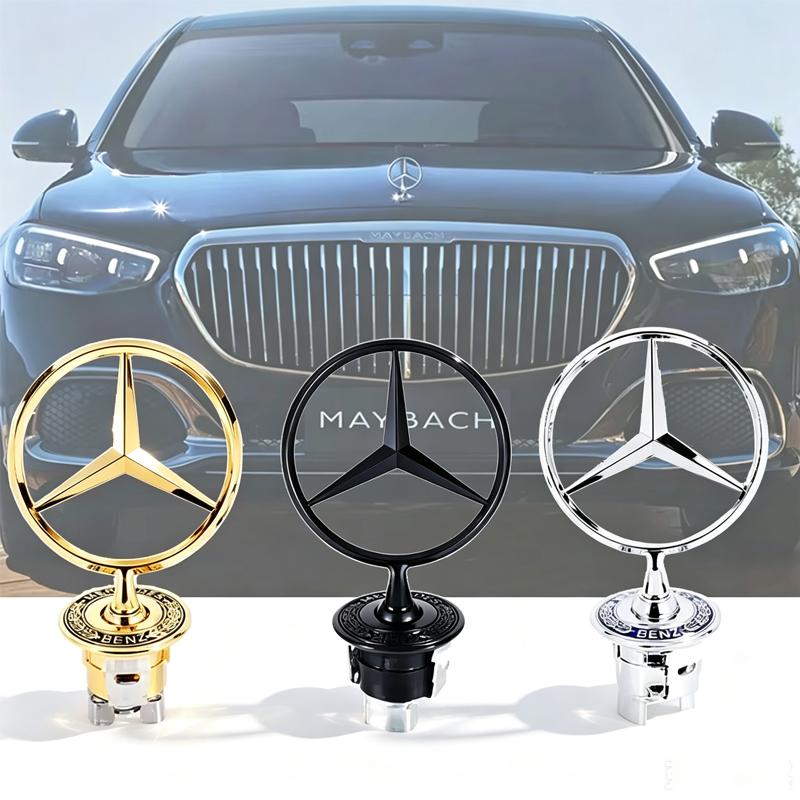 3D Chrome New Car Front Hood Emblem Star Bonnet Logo For Mercedes Benz Mercedes Benz C E S Class W204 W205 W212 W213 W211 W220 ZL2
