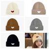 Woolen Heart Knitted Hat Solid Color Love Skullies Beanies Winter Women