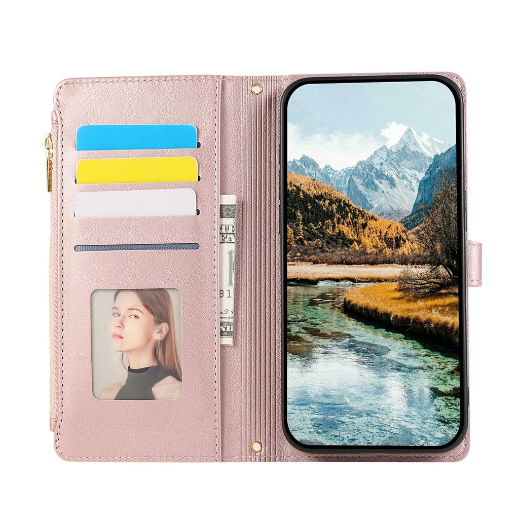 Phone Case For Honor X60 Pro 5G/X9c 5G/Magic7 Lite 5G Multi Card Slots Zipper Rhombus Leather Cover with Wrist Strap