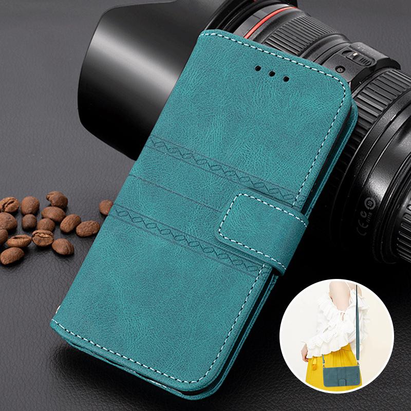 Модный чехол для телефона из искусственной кожи с длинным ремешком для iPhone Samsung Xiaomi Google Huawei SONY Многофункциональный кошелек с отделениями для карт откидная крышка