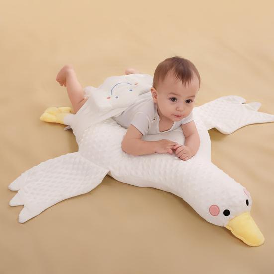 Подушка для младенцев с ремешком безопасности, в форме гуся, для сна, помощник во сне, предотвращает рвоту молоком, поддержка для рук, успокаивающие игрушки для сна, выемка для шеи