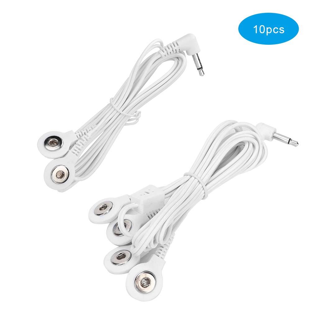 10 шт. 3,5 мм Электродные отводящие провода кабеля кнопочного типа для аппарата ТЭНС для физиотерапии