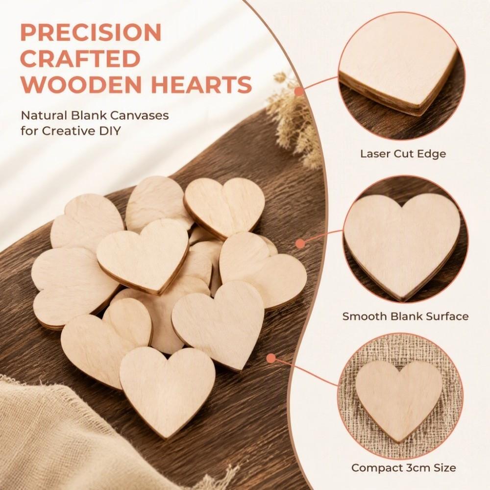 100 Pcs Unfinished Blank Wood DIY Wooden Crafts Wood Chip Decorations For Festival Decoration