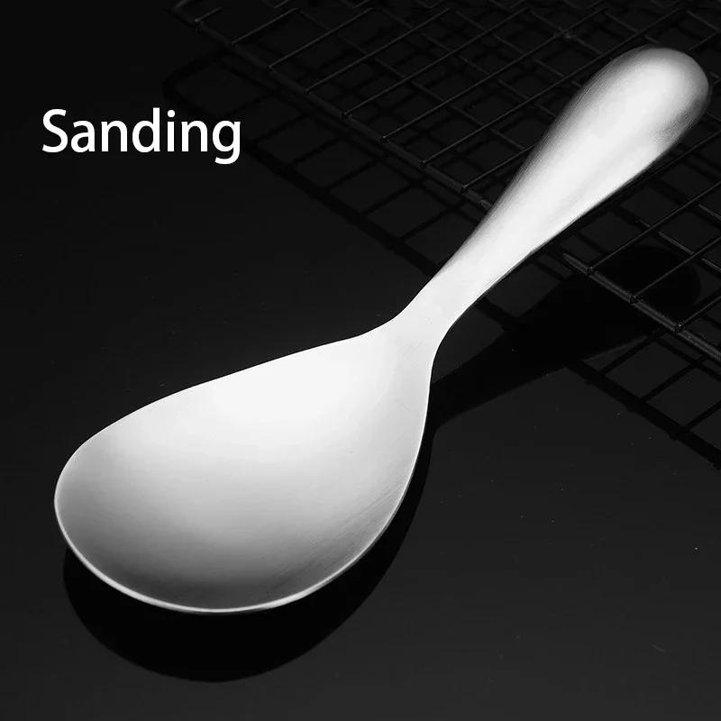 1/2Pcs Rice Spoon 304 Stainless Steel Non Stick Thick Home Soup Rice Spoon Kitchen Seasoning Spoon Hotel Restaurant Tableware