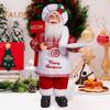 Christmas Santa Doll Decoration 12-Inch Plush Standing Santa Holding Gifts Figure Christmas Party Supplies for Home Desk Bookshelf Windowsill Decor