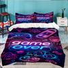 Neon Game Over Art 3PCS Bedding set,Ideal for 1pc Duvet Cover And 2pcs Pillowcases Perfect for Fan gift,Ideal for Bedroom, Dormitory