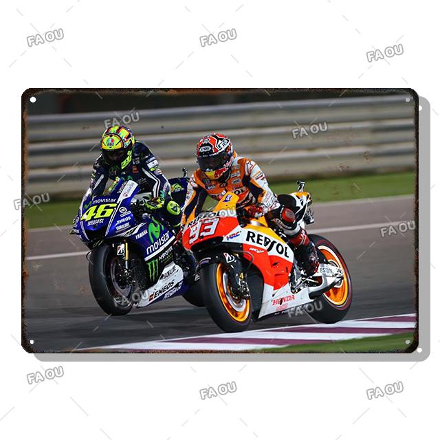 F1 Motorcycle Racing Vintage Metal Poster Racer Athlete Retro Tin Sign Auto Club Wall Art Decoration Plaque Home Decor Aesthetic
