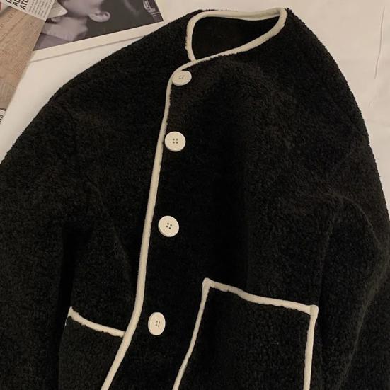 Женское осенне-зимнее пальто, однобортное, однотонное, свободные накладные карманы, термостойкий кардиган с длинными рукавами, повседневная куртка