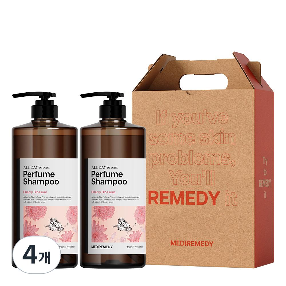 Medi Remedy Парфюмированный шампунь + Шампунь Подарочная упаковка Цветение сакуры 1000 мл, 4 шт.