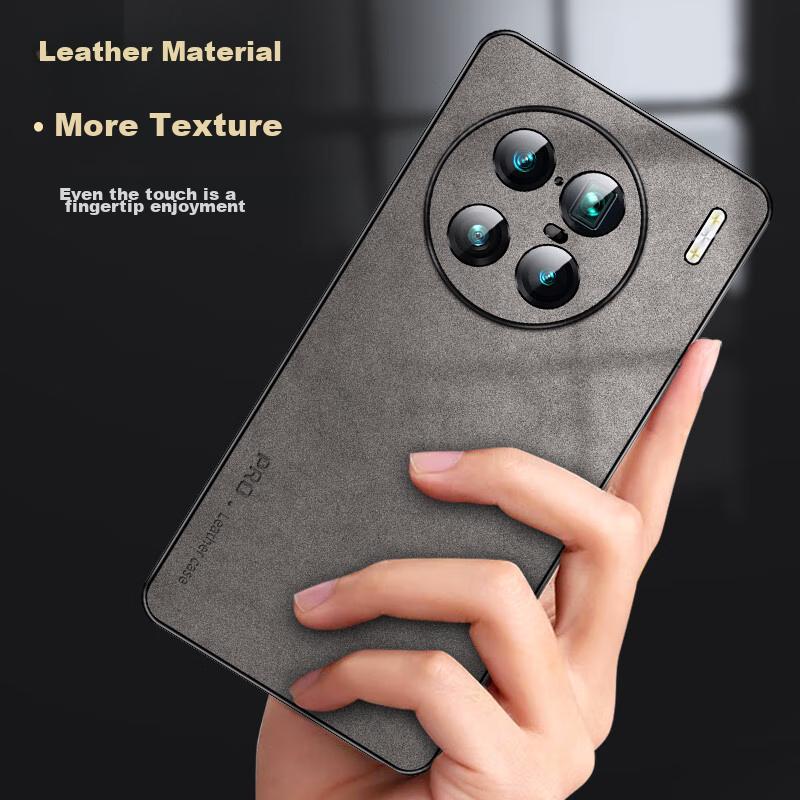 VIVOX90Pro+ Phone Case, X90 Pro+ Protective Cover, Shockproof, Full Lens Protection, Soft, Simple Silicone Outer Case, WoAnd Leather Case, Black