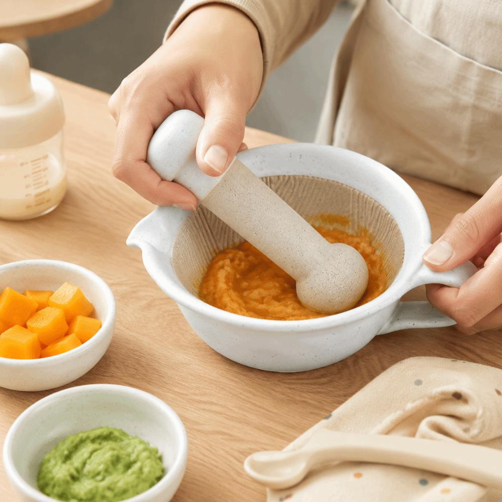 Manual Ceramic Grinding Bowl Safety Rice Paste Bowl Baby Food Milling Bowl  Garlic Ginger Grinding