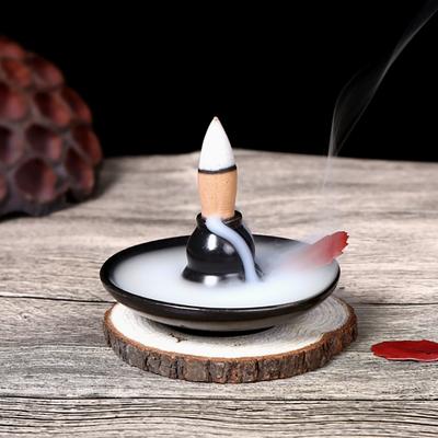 Черный многофункциональный обратный аромалампы Керамический держатель для благовоний Тыква Катушка Основа для благовоний Мини Декор для дома Черный конусный аромалампы