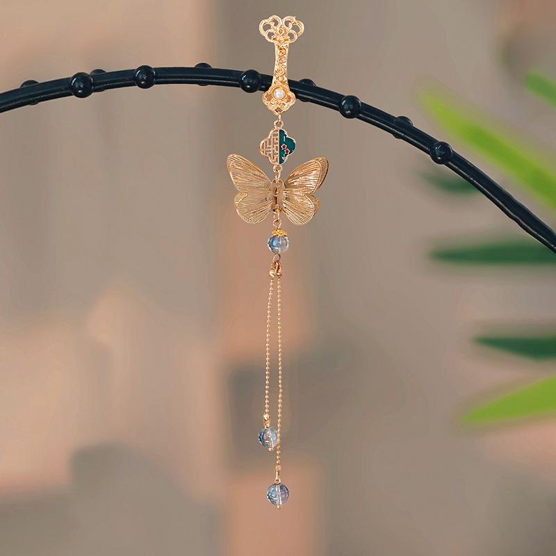 Имитация жемчуга Женское украшение Ханфу Ювелирные изделия Длинная подвеска-кисточка Аксессуары для ципао Сплав Ципао Прессованный лацкан