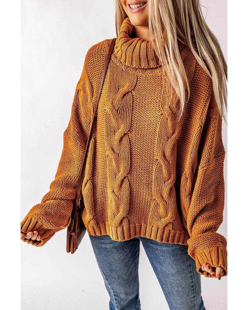 Azura Exchange Водолазка ручной вязки с косами