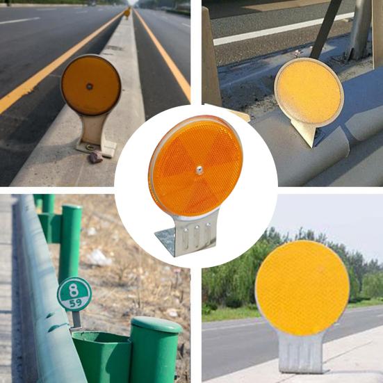 Светоотражающий маркер для подъездной дороги Двусторонний предупреждающий знак Хорошо видимый металлический отражатель полосы для аварийного строительства