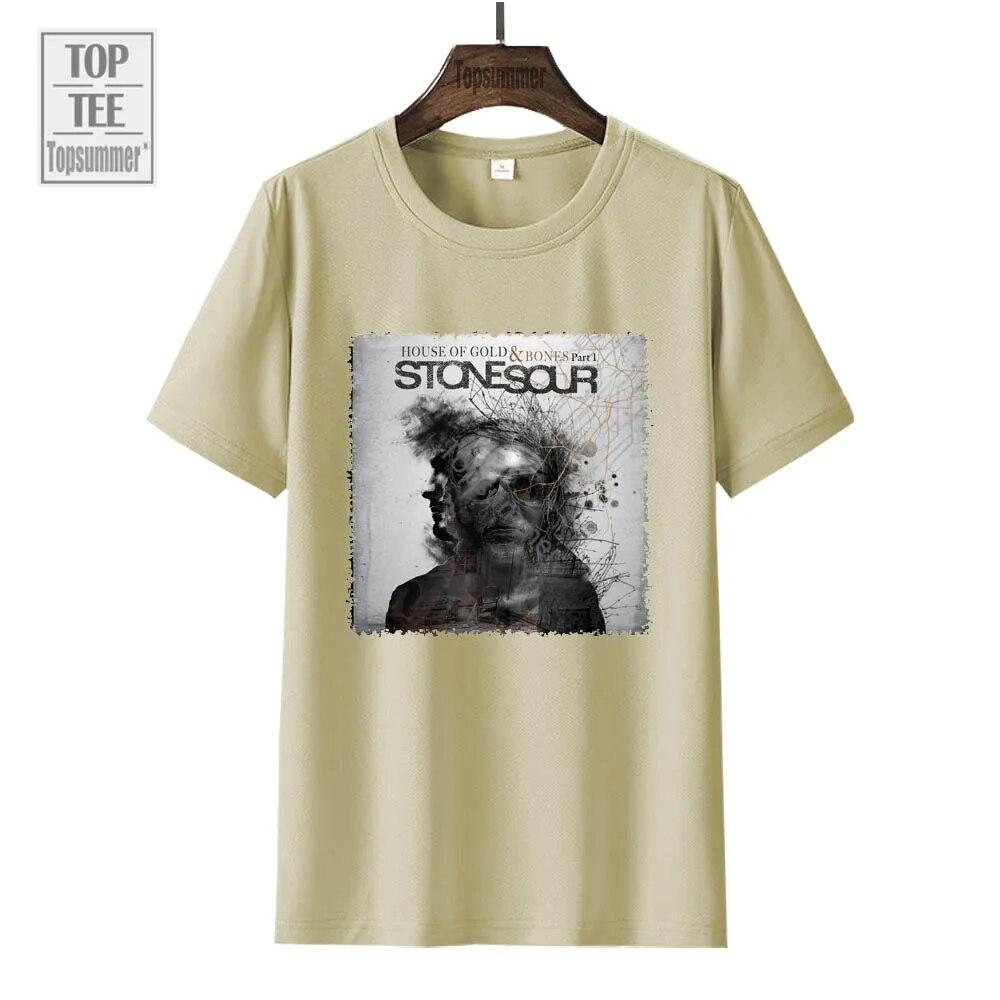 Дом золота и костей, штат Пт. Футболка с 1 альбомом Stone Sour Tour, уличная одежда, футболки с короткими рукавами 90-х годов, одежда с графическим принтом
