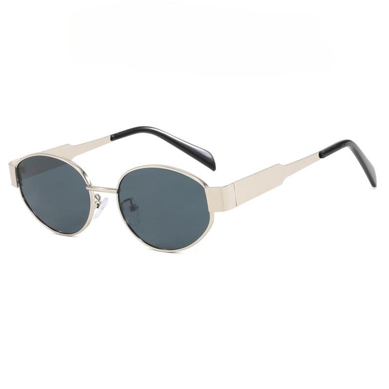 Vintage Metal Oval Sunglasses for Women AC Lens Retro Oval Frame UV400 Protection Fashion Sunglasses with Classic