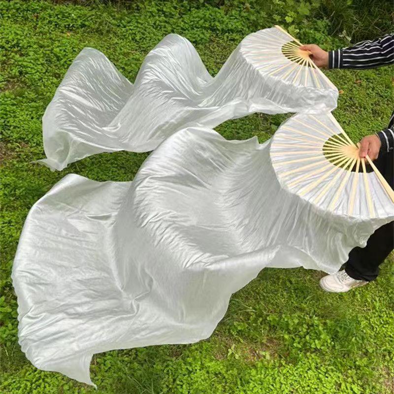 Длина Продажа Танцевальный веер Градиент Танцор Практика Имитация Длинные веера Танцевальный реквизит для выступлений Белый
