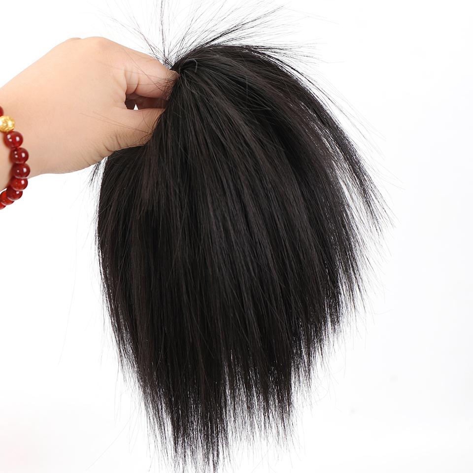 Synthetic Hair Bun Extensions Messy Straight Hair Band Elastic Chignon Scrunchy Wrap Updo False Hair Pieces for Women Hair