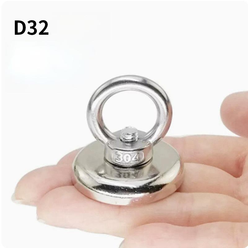 D25~D60 мм сверхпрочный неодимовый рыболовный магнит N52 сверхпрочный редкоземельный магнит с потайным отверстием рым-болт спасательный магнитный