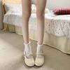 White round head retro versatile light mouth thick heel single shoes women's 2025 new spring skirt French Mary Jane shoes