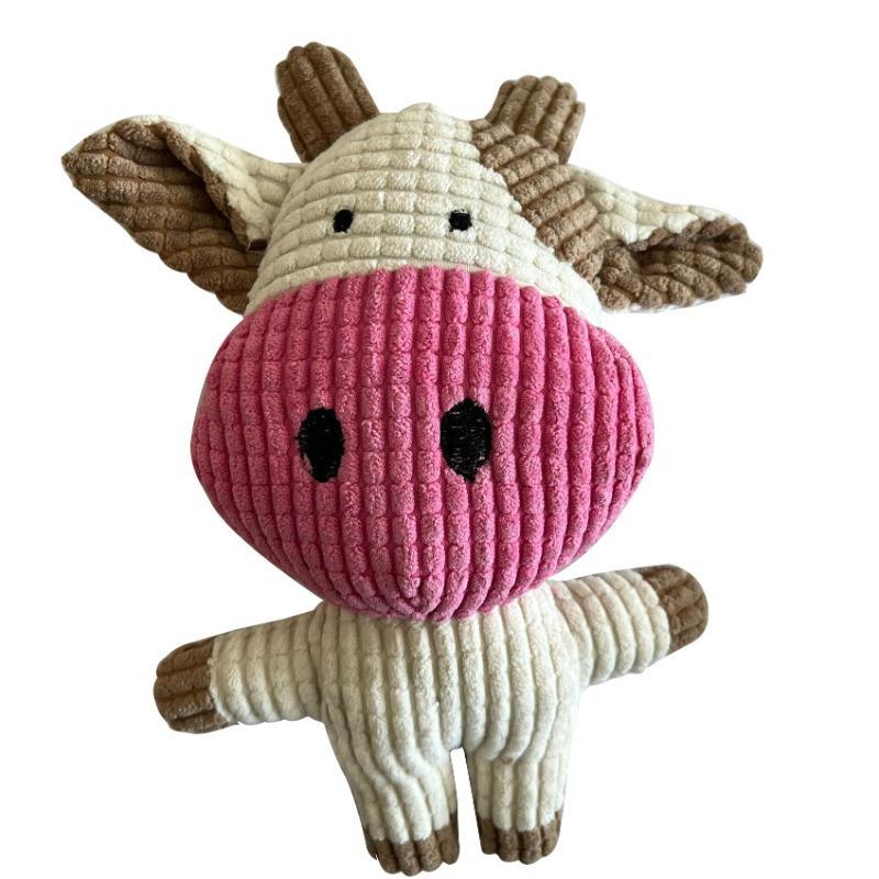 Lovely Sound-Making Dog Playthings, Corduroy Animal Chews for Puppies, Durable Interactive Dental Toys, Pet Essentials