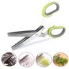 5 Blade Herb Scissors Stainless Steel Onion Herb Scissors with Cleaning Brush Kitchen Scallion Chopper Cutter YY026