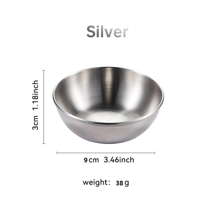 Stainless Steel Round Small Plate Gold Sauce Seasoning Plate Household Restaurant Kitchen Soy Sauce Plate Dipping Sauce Plate